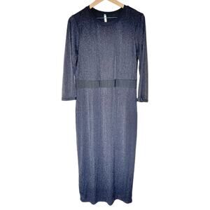 NWT Y2K Deb Auditions Black Sparkly Ribbed Dress 2X Plus Size Formal NOS